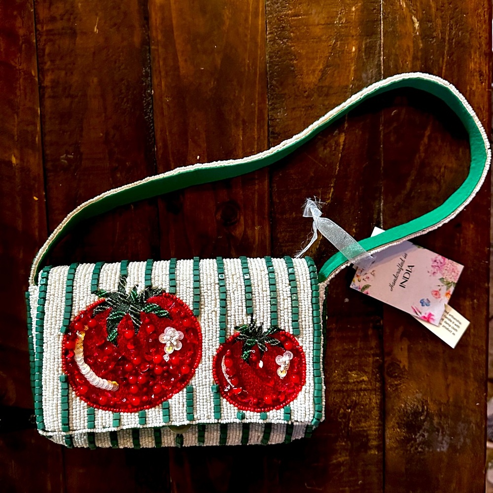 VIRAL - NWT Beaded Tomato Bag